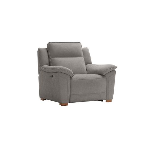 Dune Electric Recliner Armchair with Power Headrest Sofa in Amigo Granite Fabric