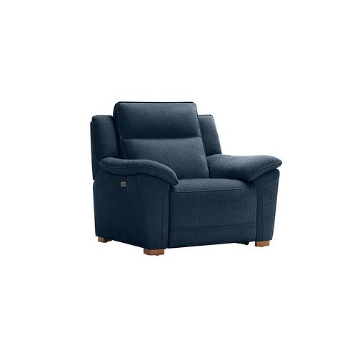 Dune Electric Recliner Armchair with Power Headrest Sofa in Amigo Navy Fabric