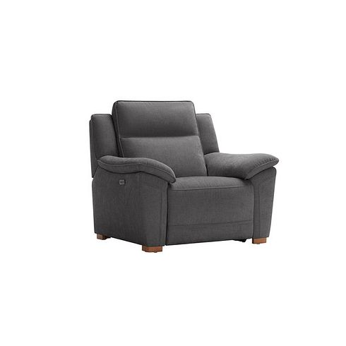 Dune Electric Recliner Armchair with Power Headrest Sofa in Sense Dark Grey Fabric