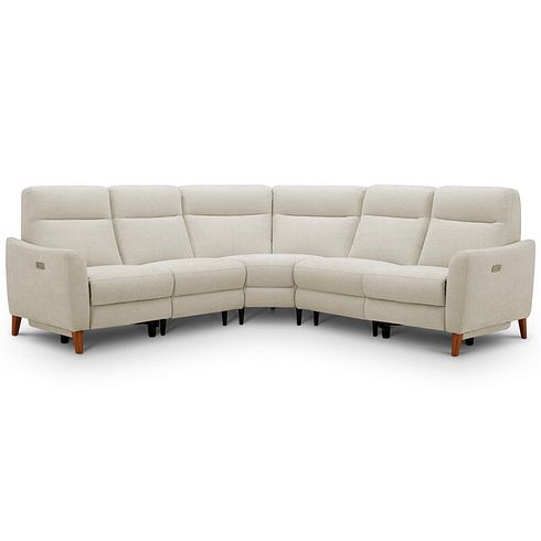 Dylan Large Corner Power Recliner Sofa in Darwin Ivory Fabric