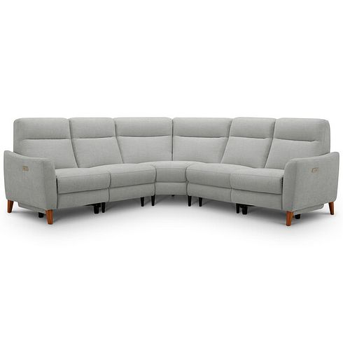 Dylan Large Corner Power Recliner Sofa in Darwin Silver Fabric