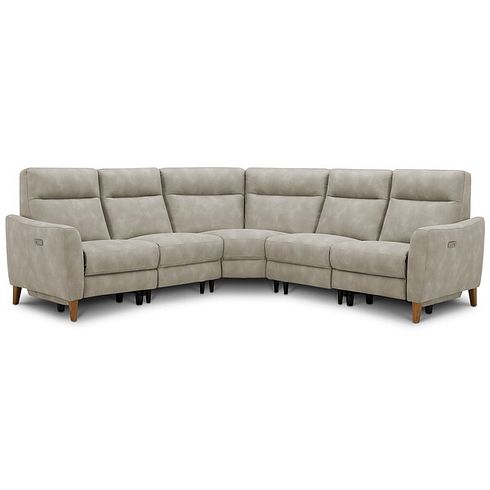 Dylan Large Corner Power Recliner Sofa in Oxford Beige Fabric