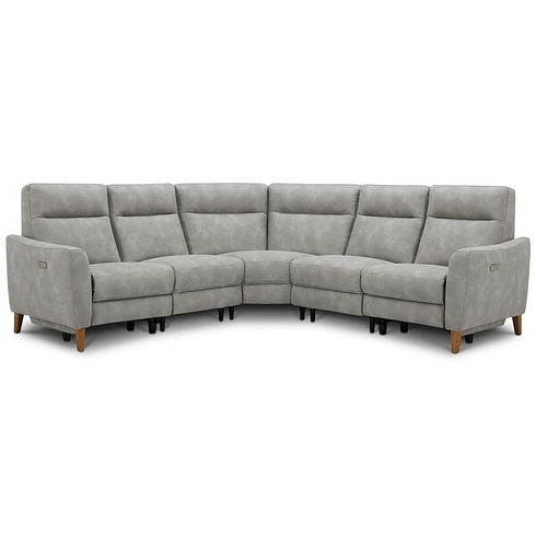 Dylan Large Corner Power Recliner Sofa in Oxford Grey Fabric