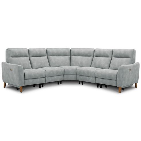 Dylan Large Corner Power Recliner Sofa in Oxford Silver Fabric