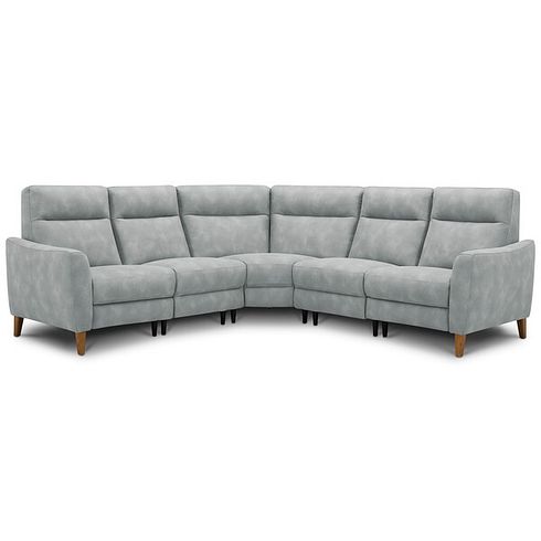 Dylan Large Corner Sofa in Oxford Silver Fabric