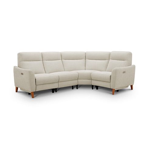 Dylan Left Hand Corner Power Recliner Sofa in Darwin Ivory Fabric