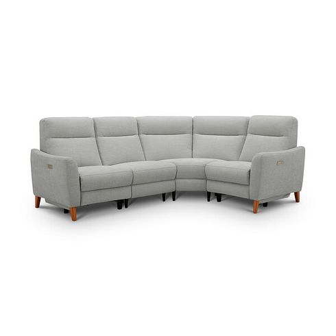 Dylan Left Hand Corner Power Recliner Sofa in Darwin Silver Fabric