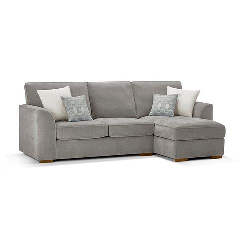 Eastley Right Hand Chaise Sofa in Limoge Fog Fabric with Silver Scatters