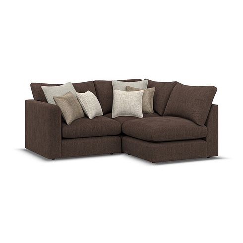 Elston 3 Seat Left Hand Modular Corner Sofa in Penny Cacao Fabric - Group 6