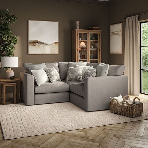 Elston 3 Seat Modular Corner Sofa in Penny Clay Fabric - Group 1