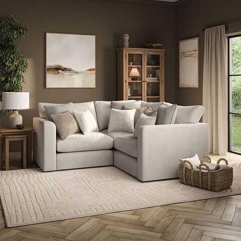 Elston 3 Seat Modular Corner Sofa in Penny Dove Fabric - Group 1