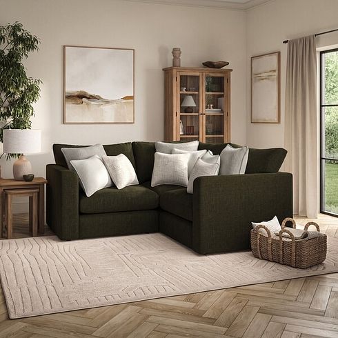 Elston 3 Seat Modular Corner Sofa in Penny Forest Fabric - Group 1