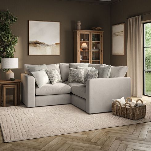Elston 3 Seat Modular Corner Sofa in Penny Mid Grey Fabric - Group 1