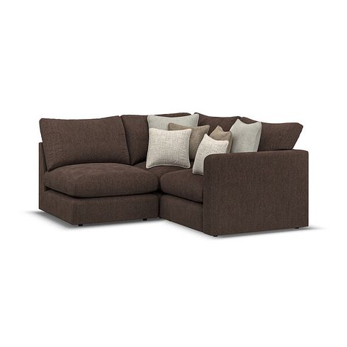 Elston 3 Seat Right Hand Modular Corner Sofa in Penny Cacao Fabric - Group 7