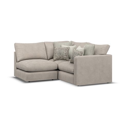 Elston 3 Seat Right Hand Modular Corner Sofa in Penny Mid Grey Fabric - Group 7