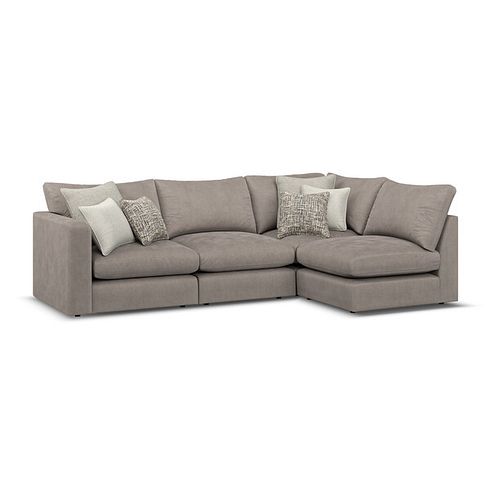Elston 4 Seat Left Hand Modular Corner Sofa in Penny Clay Fabric - Group 4