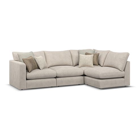Elston 4 Seat Left Hand Modular Corner Sofa in Penny Dove Fabric - Group 4