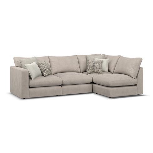 Elston 4 Seat Left Hand Modular Corner Sofa in Penny Mid Grey Fabric - Group 4