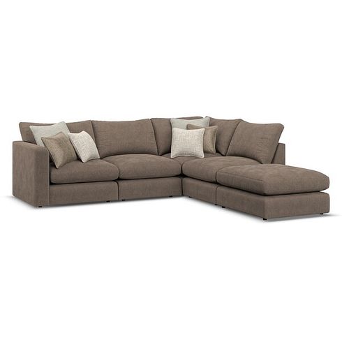 Elston Modular 4 Seat Left Hand Open End Corner Sofa in  in Penny Burrow Fabric - Group 4 FOOT