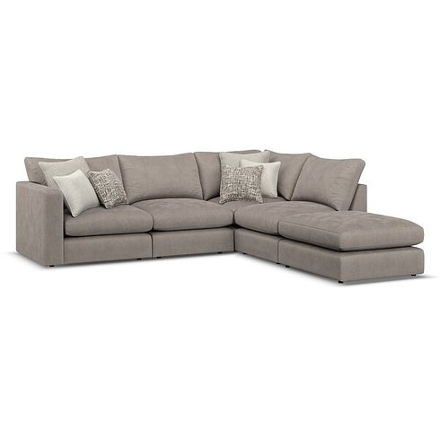 Elston Modular 4 Seat Left Hand Open End Corner Sofa in  in Penny Clay Fabric - Group 4 FOOT