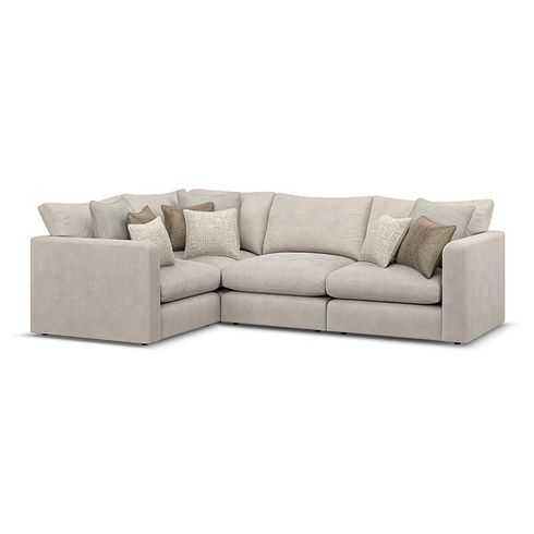Elston 4 Seat Modular Right Hand Corner Sofa in Penny Dove  Fabric - Group 2