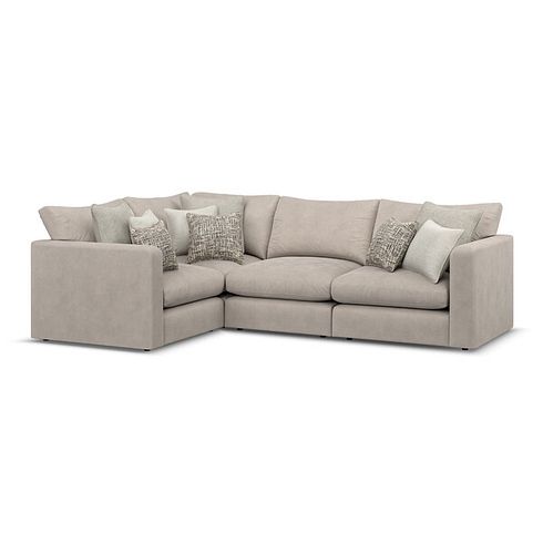 Elston 4 Seat Modular Right Hand Corner Sofa in Penny Mid Grey Fabric - Group 2