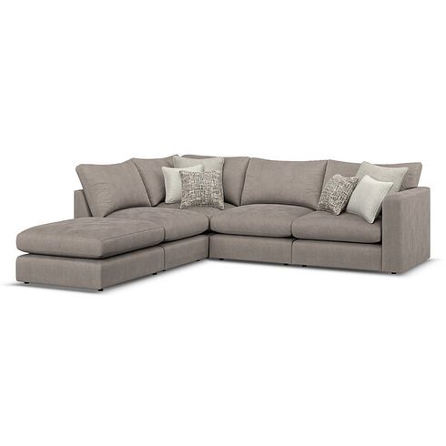 Elston Modular 4 Seat Right Hand Open End Corner Sofa in Penny Clay Fabric - Group 5 FOOT
