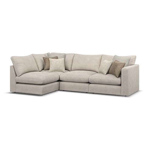 Elston 4 Seat Right Hand Modular Corner Sofa in Penny Dove Fabric - Group 5