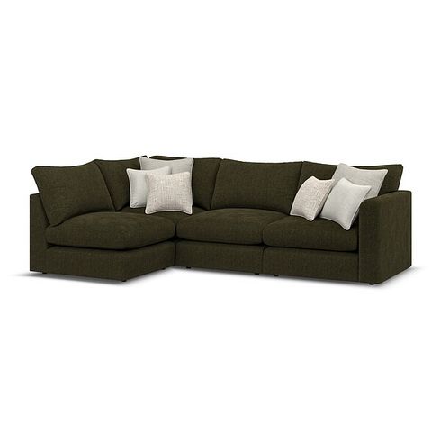 Elston 4 Seat Right Hand Modular Corner Sofa in Penny Forest Fabric - Group 5