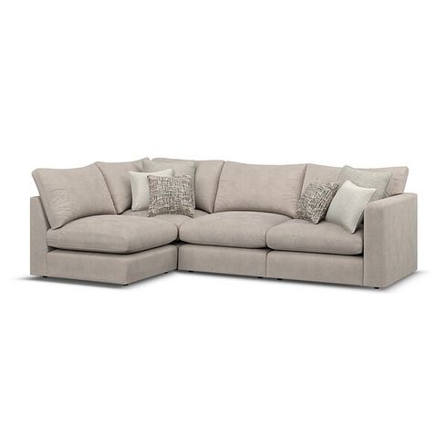 Elston 4 Seat Right Hand Modular Corner Sofa in Penny Mid Grey Fabric - Group 5