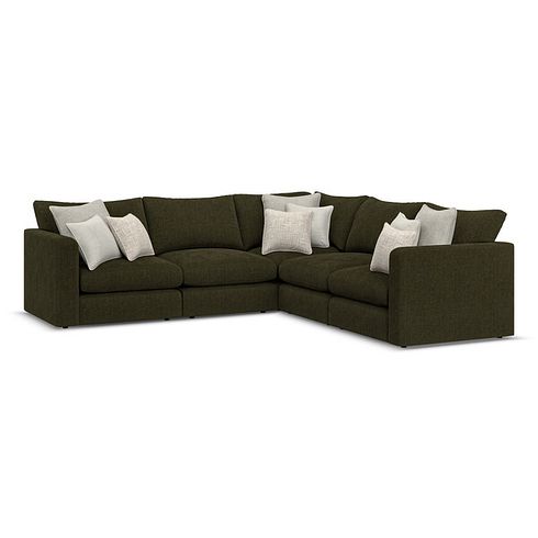 Elston 5 Seat Modular Corner Sofa in Penny Forest Fabric - Group 3