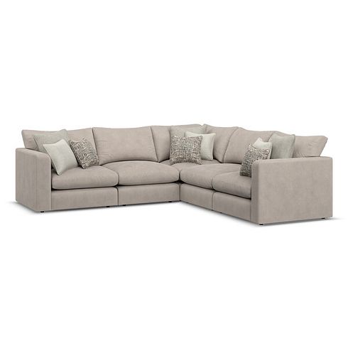 Elston 5 Seat Modular Corner Sofa in Penny Mid Grey Fabric - Group 3