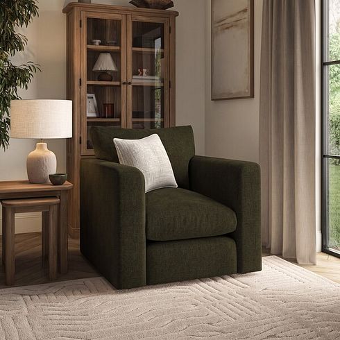 Elston Armchair in Penny Forest Fabric
