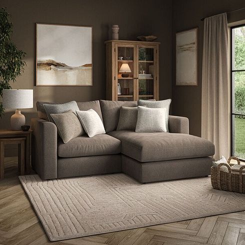 Elston Modular 2 Seater Right Hand Compact Chaise Sofa in Penny Burrow Fabric - Group 13