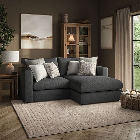 Elston Modular 2 Seater Right Hand Compact Chaise Sofa in Penny Whisp Fabric - Group 13