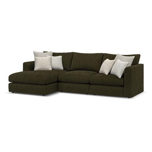 Elston Modular 3 Seater Left Hand Chaise Sofa in Penny Forest Fabric - Group 14
