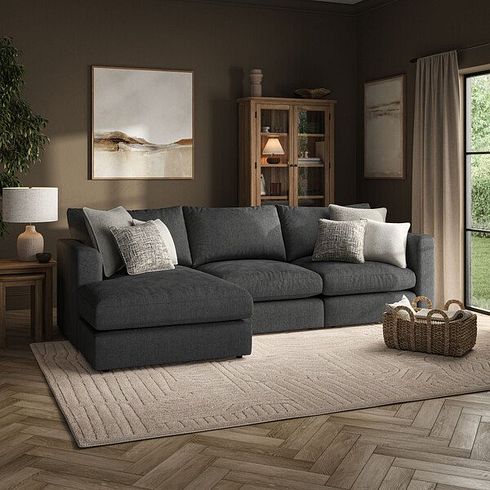 Elston Modular 3 Seater Left Hand Chaise Sofa in Penny Whisp Fabric - Group 14
