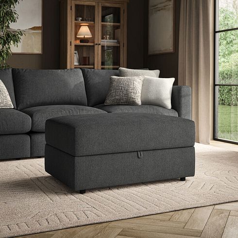 Elston Storage Footstool in Penny Whisp Fabric