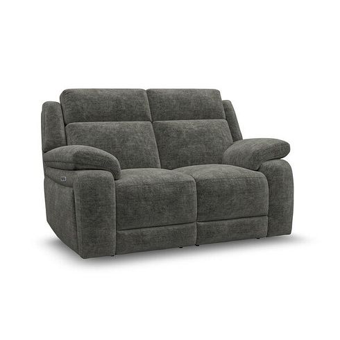 Emerson 2 Seater Electric Recliner Sofa in Plush Charcoal Fabric
