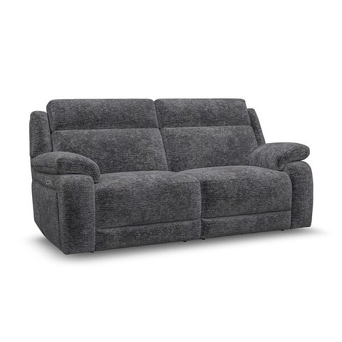 Emerson 3 Seater Electric Recliner Sofa in Luxe Charcoal Fabric