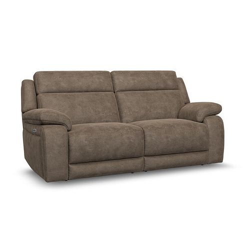 Emerson 3 Seater Electric Recliner Sofa in Miller Earth Brown Fabric