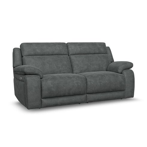 Emerson 3 Seater Electric Recliner Sofa in Miller Grey Fabric