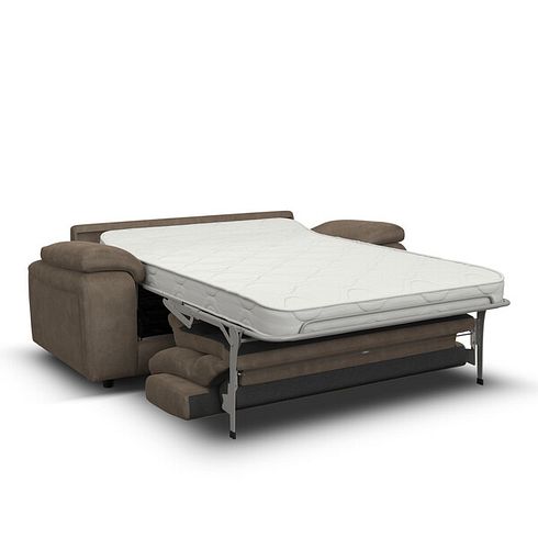 Emerson 3 Seater Sofa Bed in Miller Earth Brown Fabric