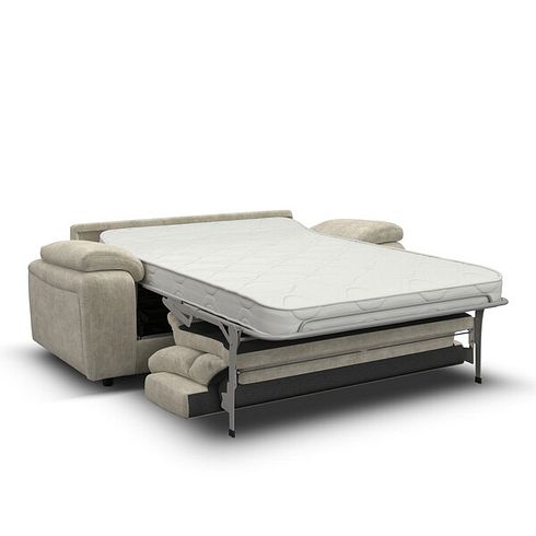 Emerson 3 Seater Sofa Bed in Plush Beige Fabric