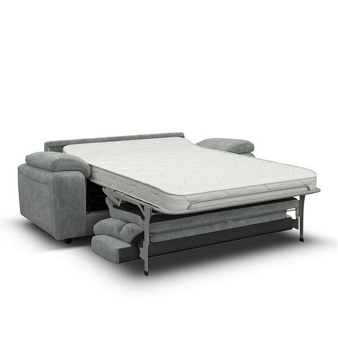 Emerson 3 Seater Sofa Bed in Plush Silver Fabric