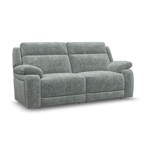 Emerson 3 Seater Sofa in Plush Silver Fabric