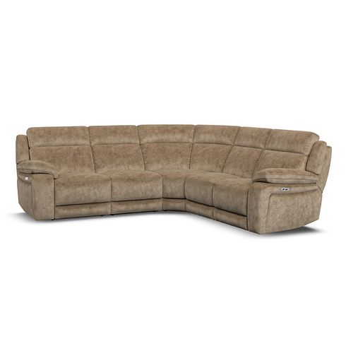 Emerson Large Corner Electric Recliner Sofa in Dapple Taupe Fabric
