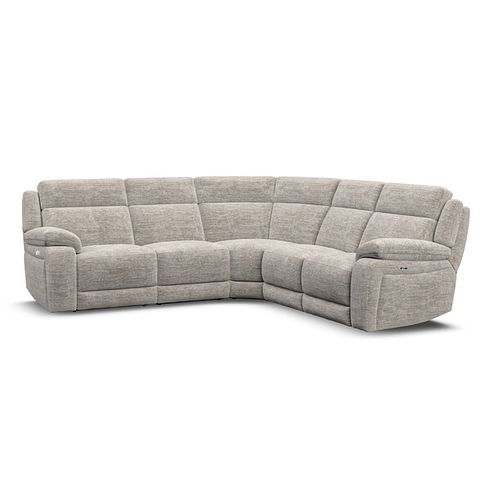 Emerson Large Corner Electric Recliner Sofa in Luxe Natural Fabric