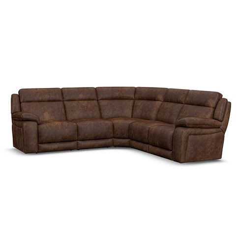 Emerson Large Corner Sofa in Ranch Dark Brown Fabric