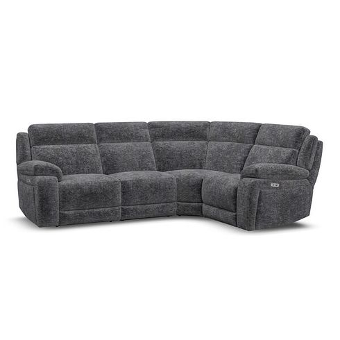 Emerson Left Hand Corner Electric Recliner Sofa in Luxe Charcoal Fabric